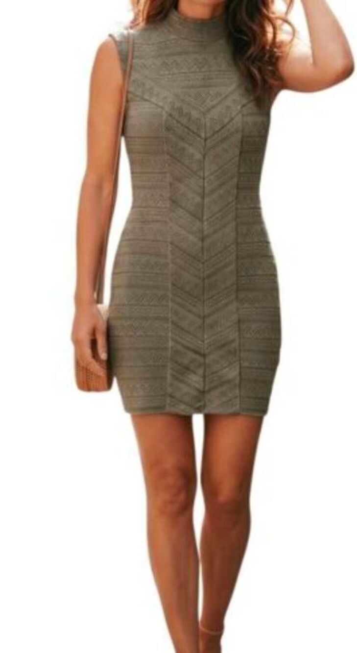 BEBE Mocked Neck Fitted Dress Size XS